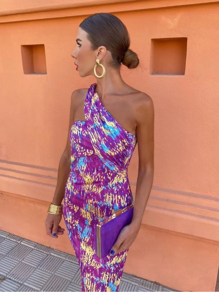 Cooling Shoulder-Drape Dress