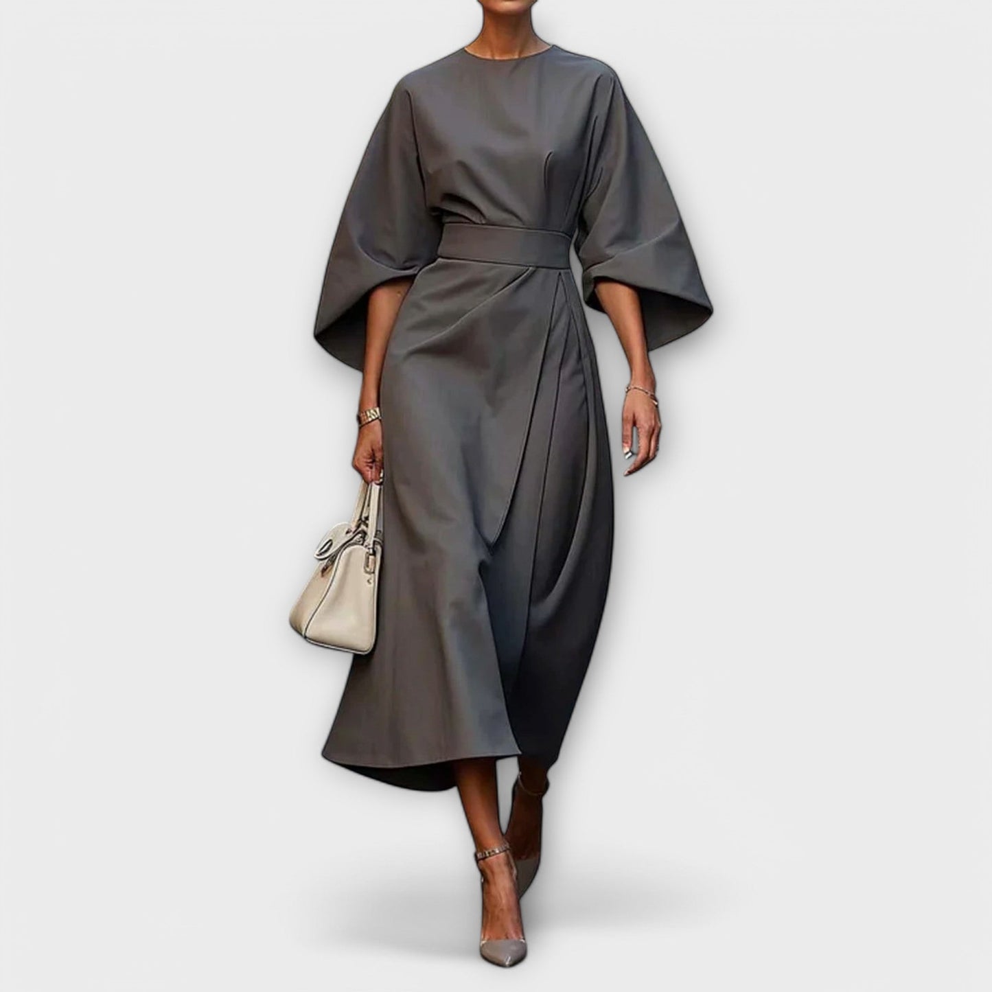 Elegant Lantern-Sleeve Dress