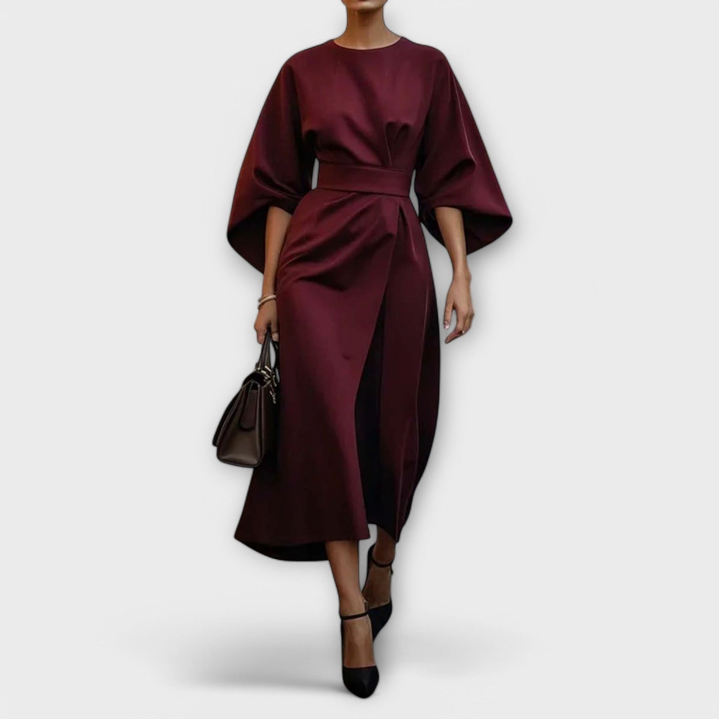 Elegant Lantern-Sleeve Dress