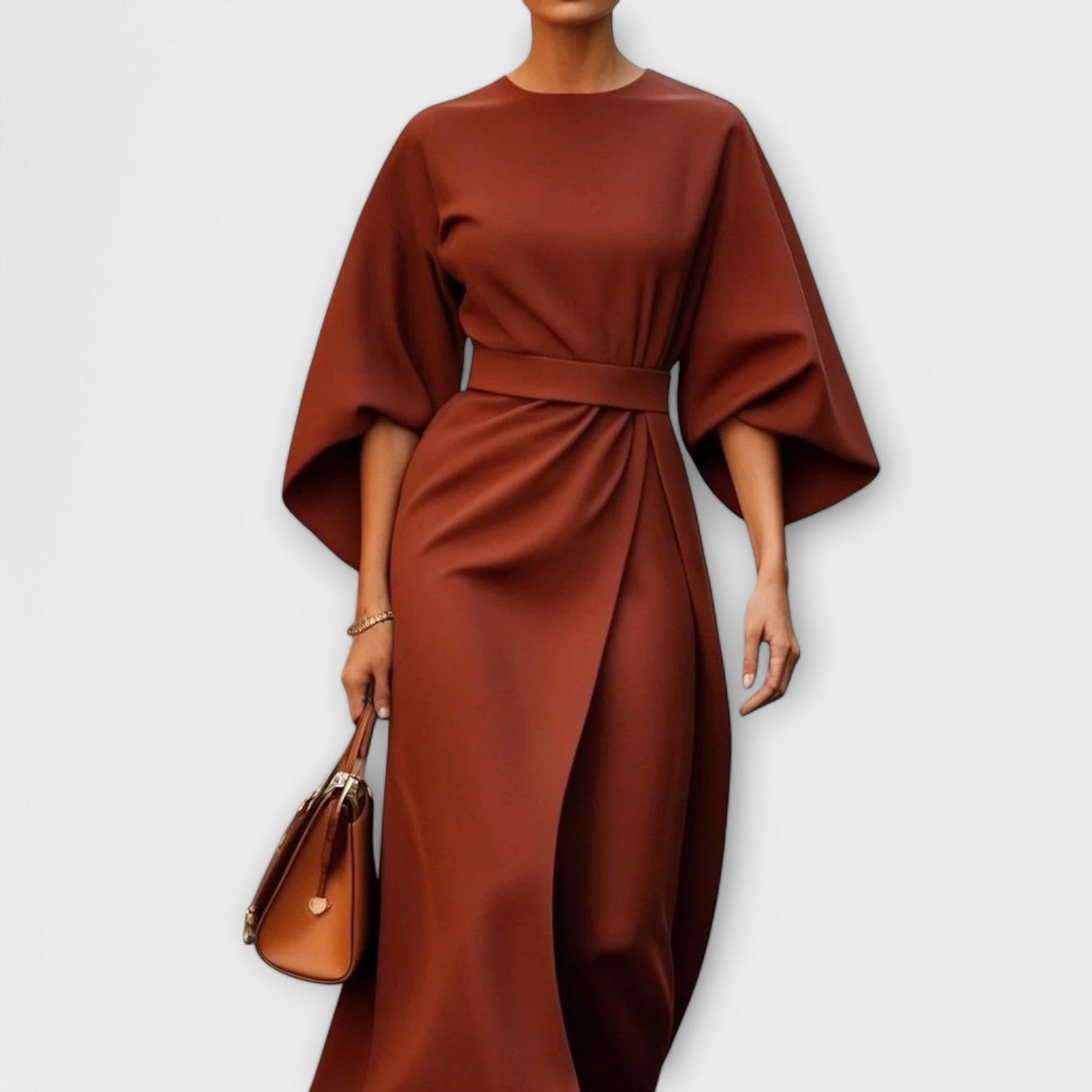 Elegant Lantern-Sleeve Dress