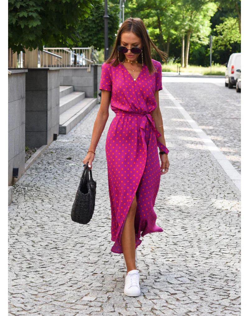 Graceful V-Neck Elegant Dress