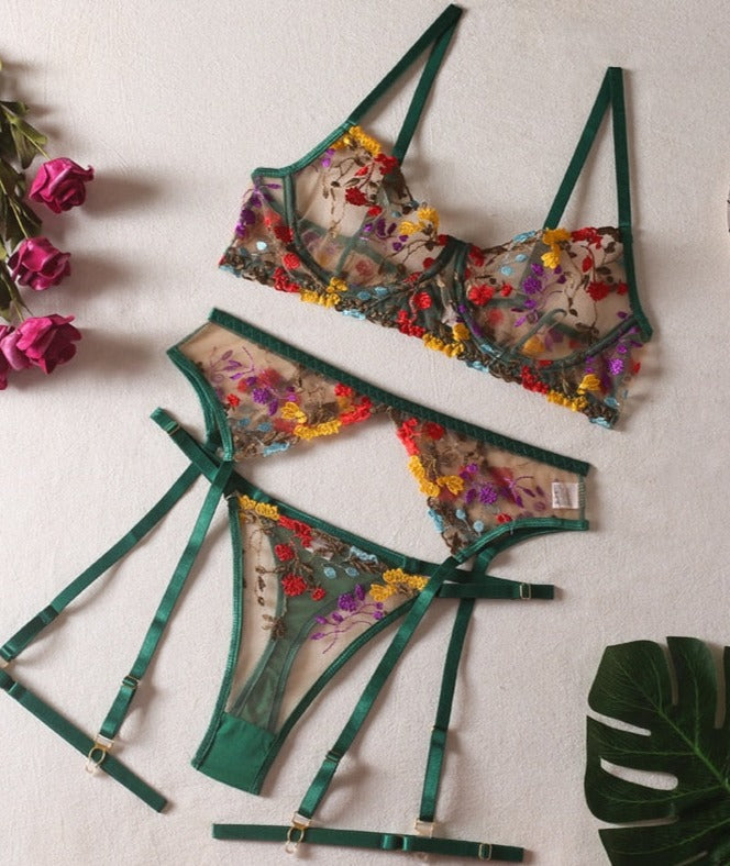 Breathable Lace Lingerie Set