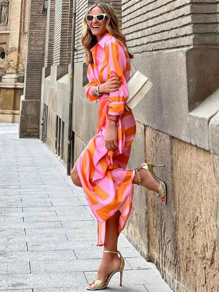 Effortless Elegance Striped Dress