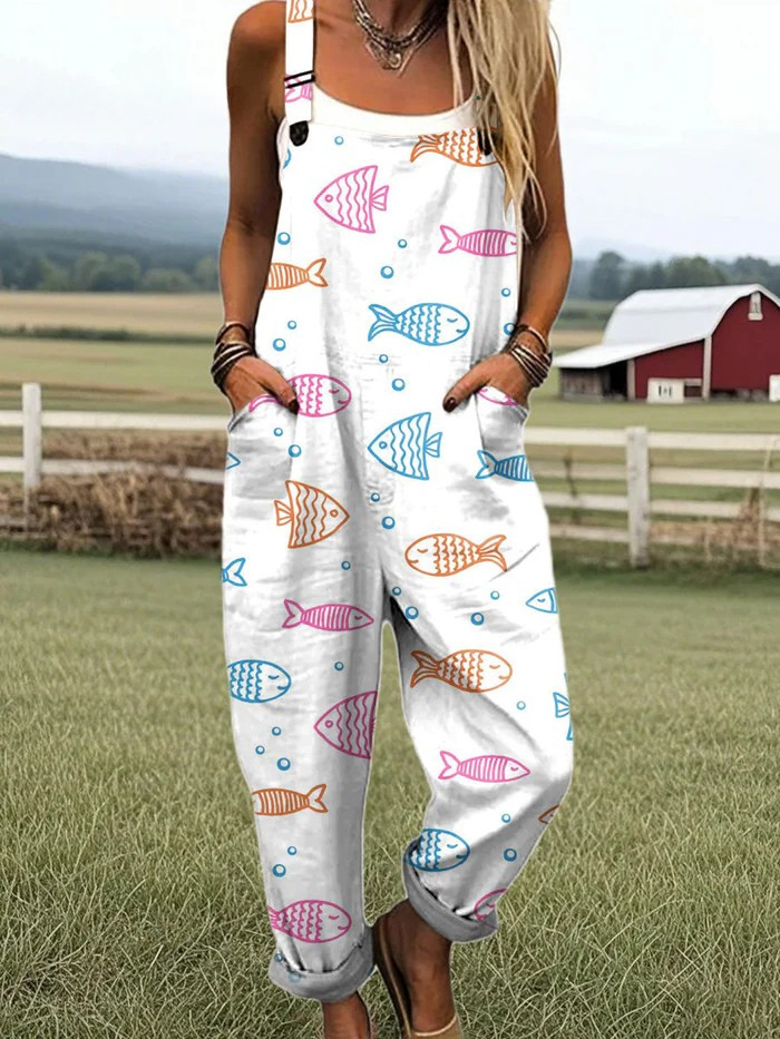 Vintage Floral Comfort Jumpsuit