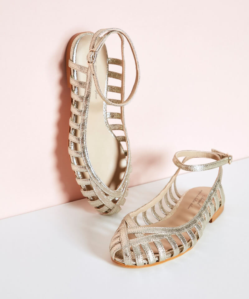 Woven Ankle-Strap Ballerina
