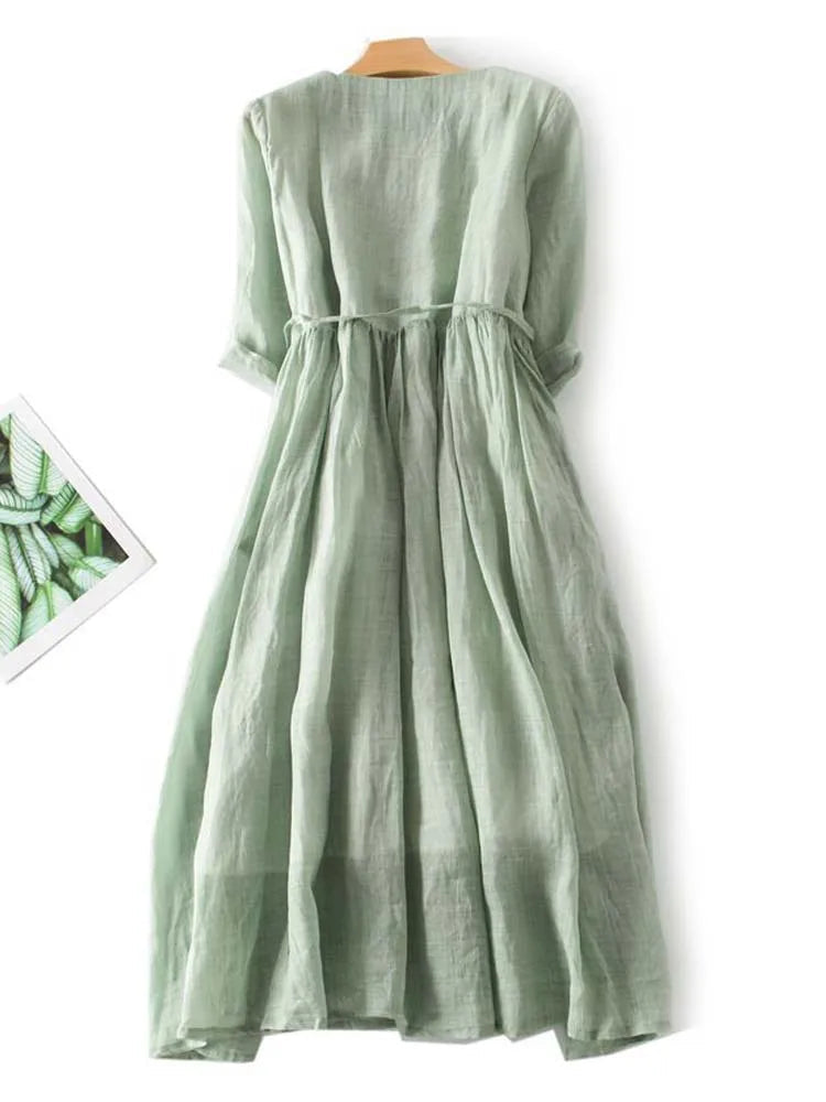 Waist-Defining Lace Dress