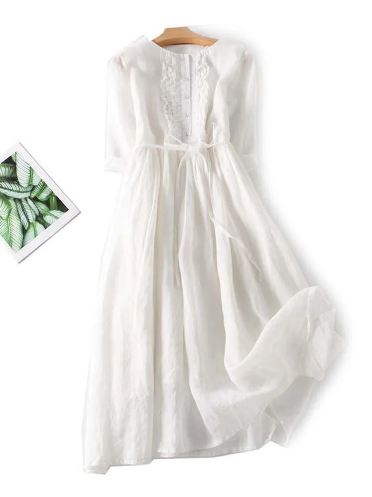 Waist-Defining Lace Dress