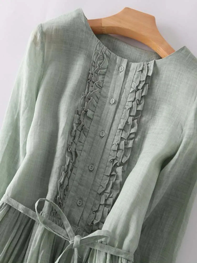 Waist-Defining Lace Dress