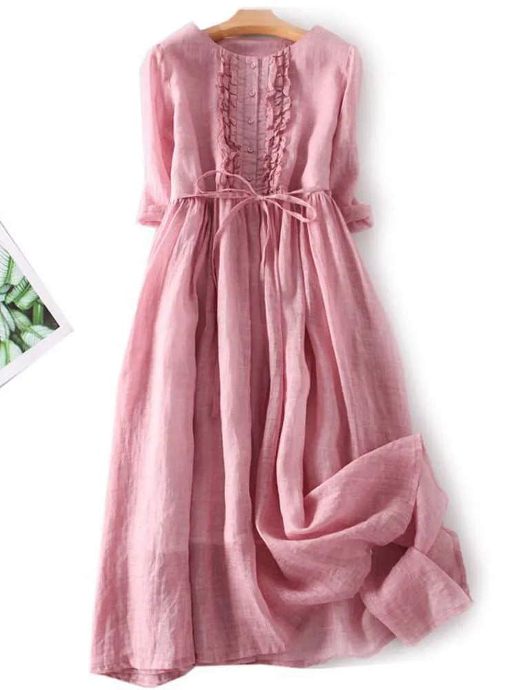 Waist-Defining Lace Dress