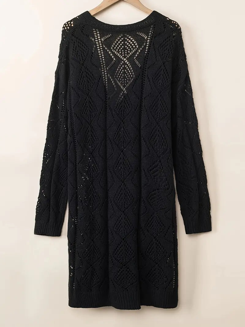 Easy-Care Long V-Neck Cardigan