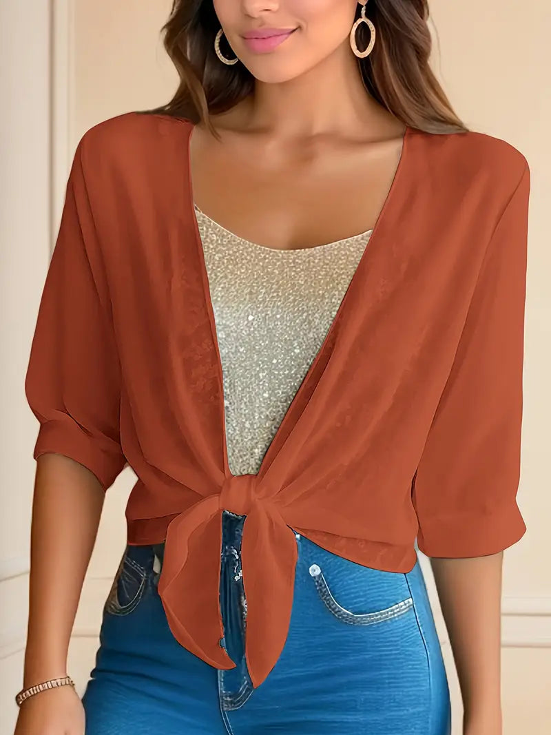 Flattering Tie-Neck Blouse