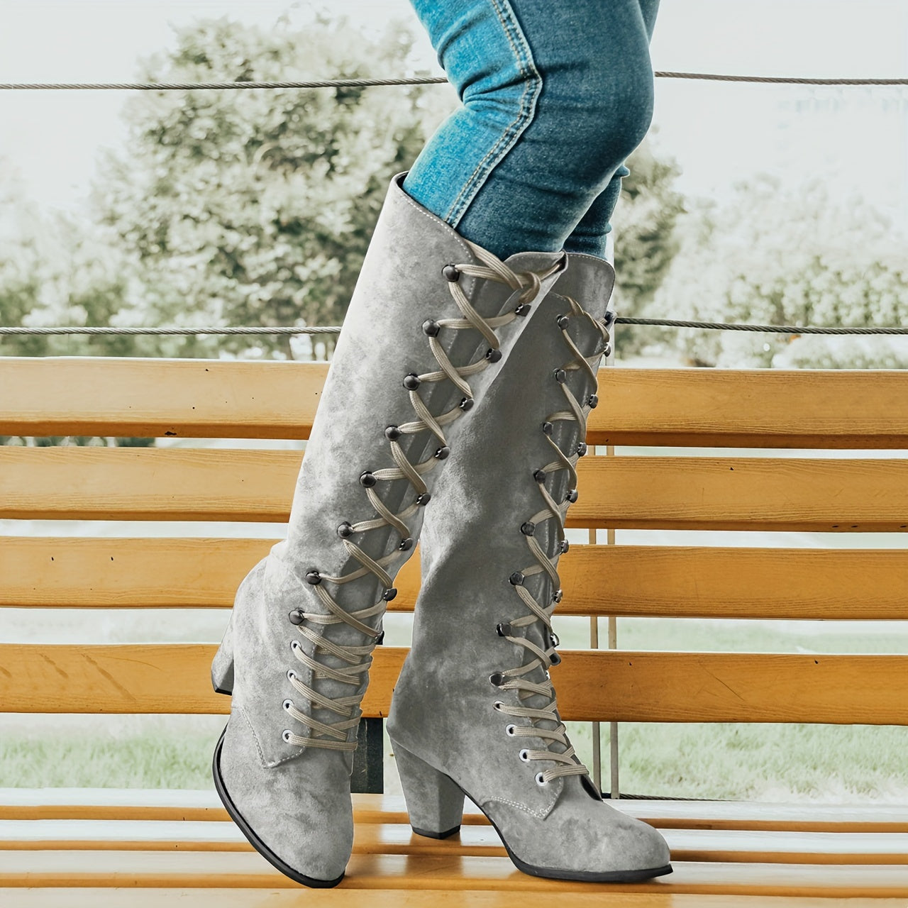 Stability-Boost Knee-High Boots