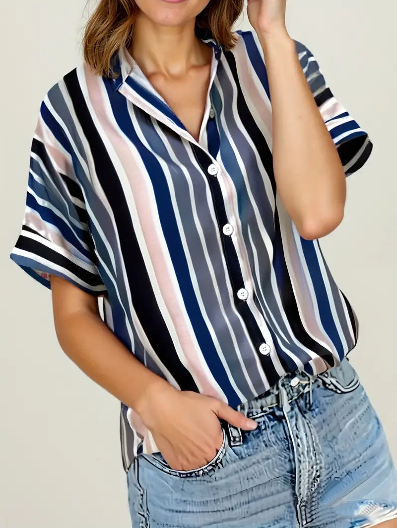 Easy-Care Striped Blouse