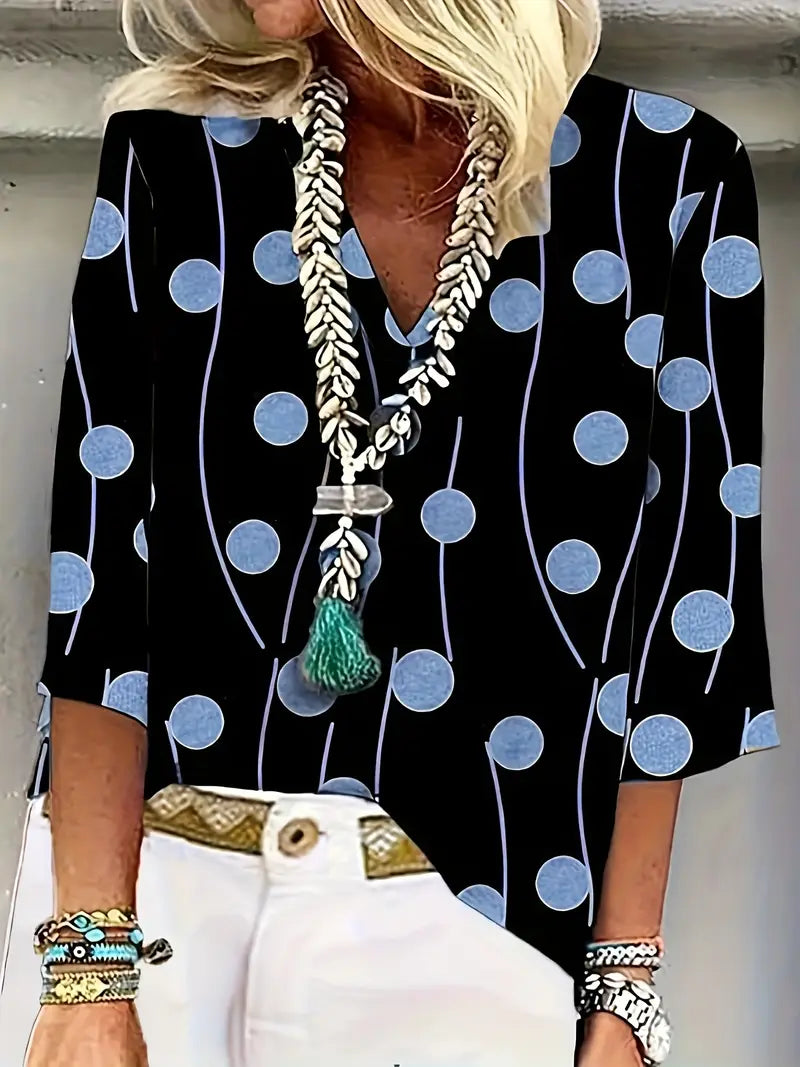 Polka Dot Easy-Care Blouse