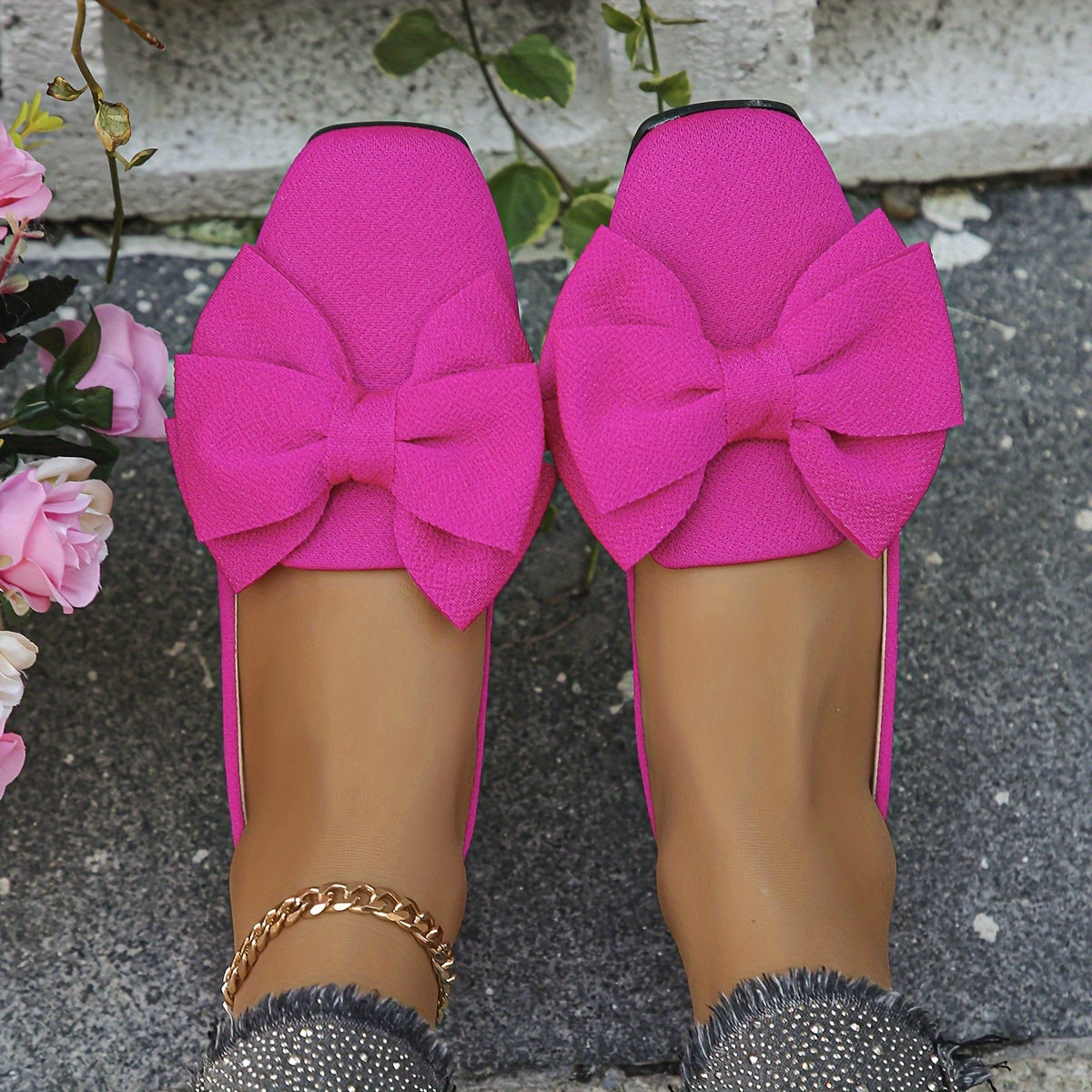 Red Slip-On Flats