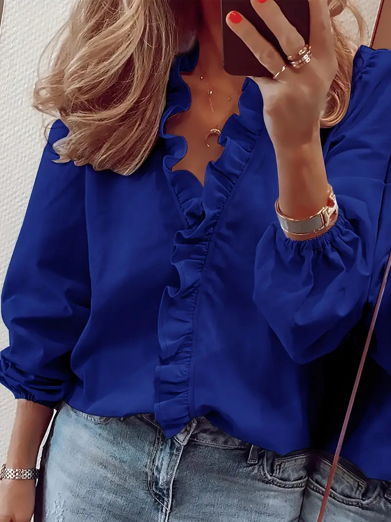Flattering V-Neck Blouse
