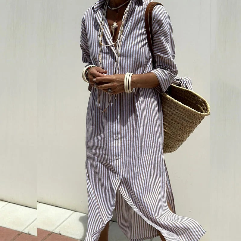 Elegant Striped Eco-Soft Dress