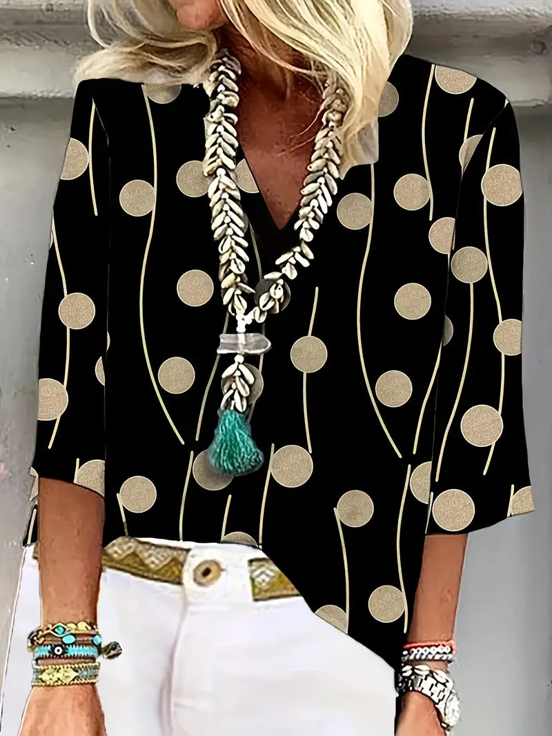 Polka Dot Easy-Care Blouse