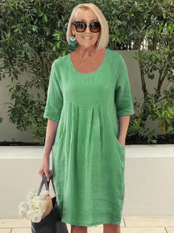 Versatile Comfort: Cotton Midi Dress