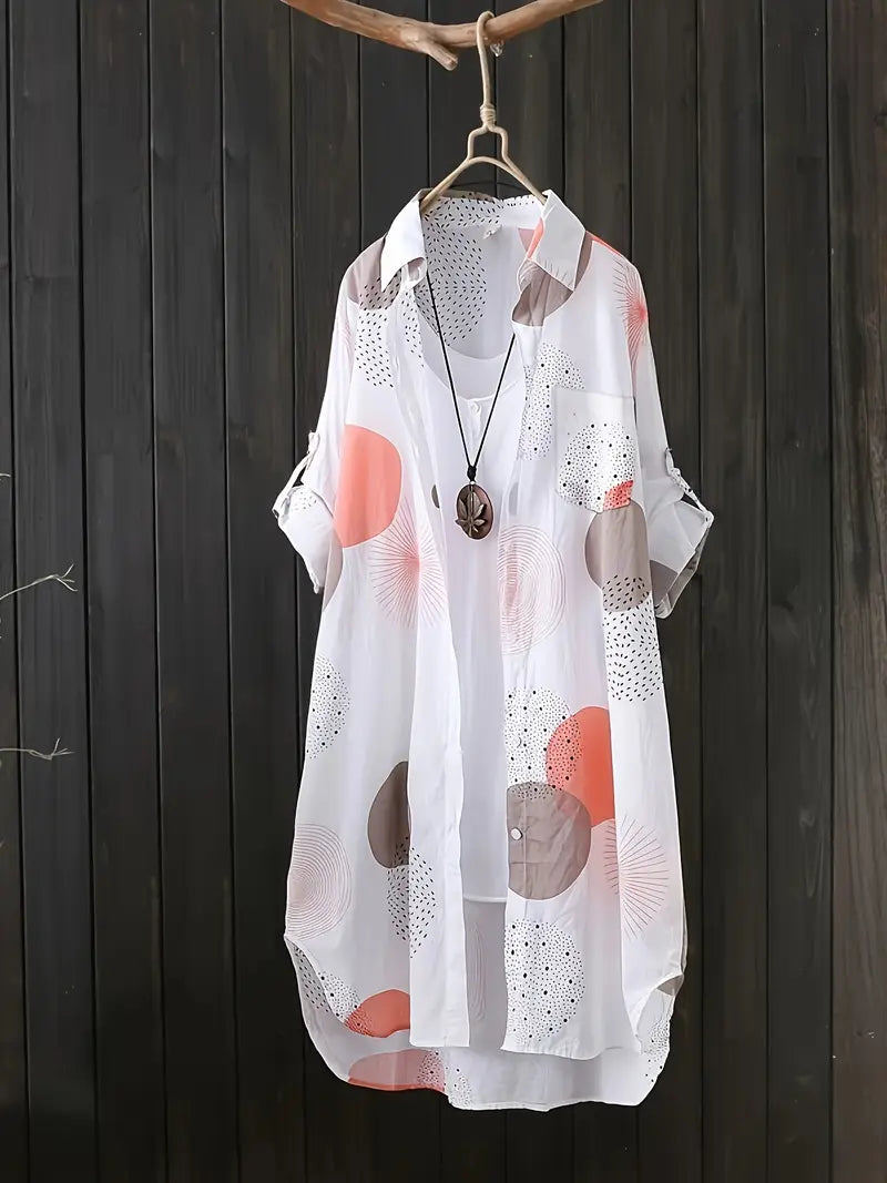 Easy-Care Geometric Blouse