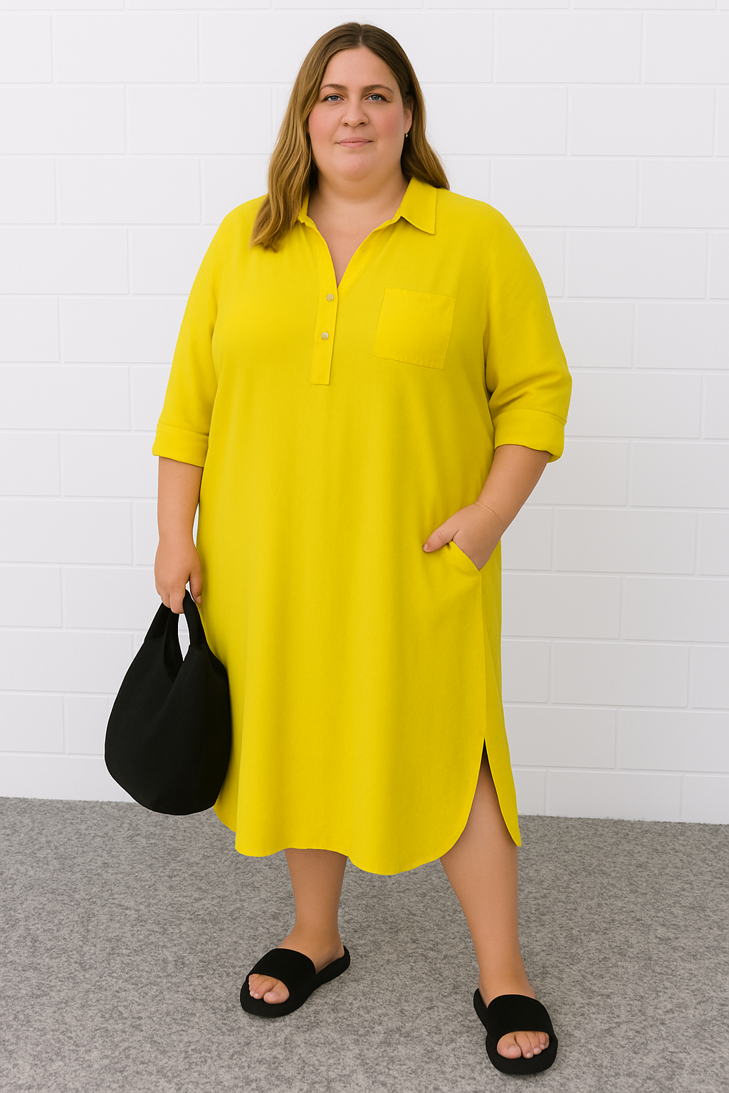 Relaxed-Fit Cotton Midi Dress