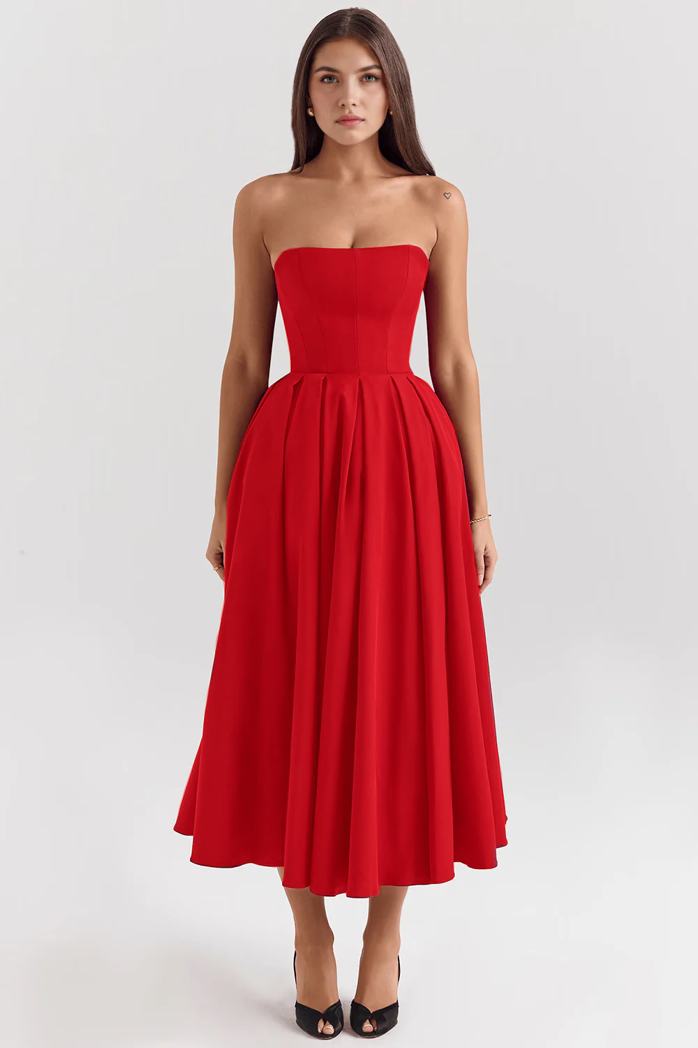 Elegant Corseted Midi Dress