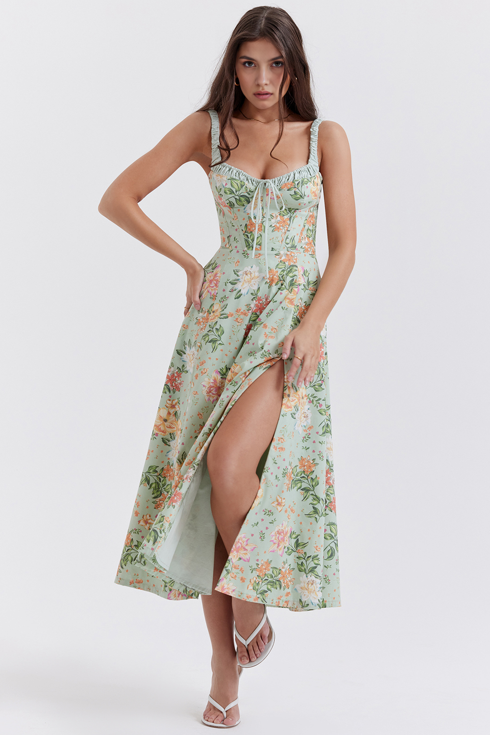 Floral Stretch Midi Dress