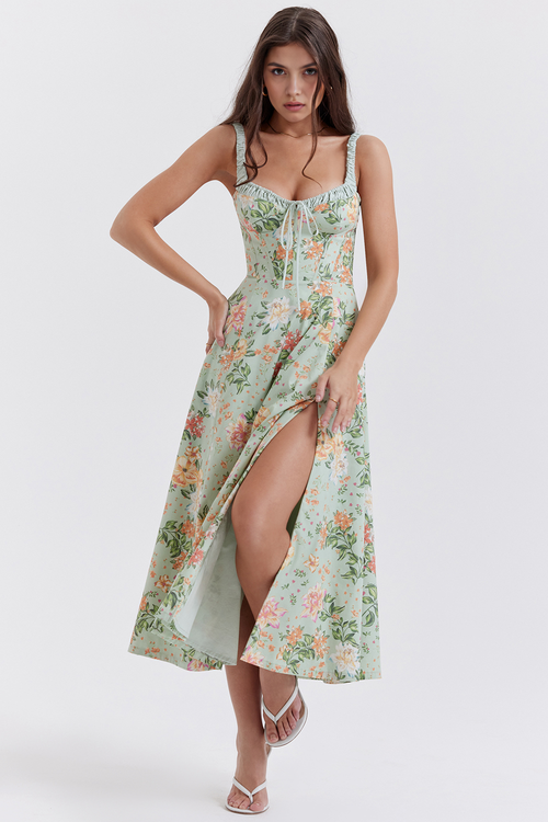 Floral Stretch Midi Dress