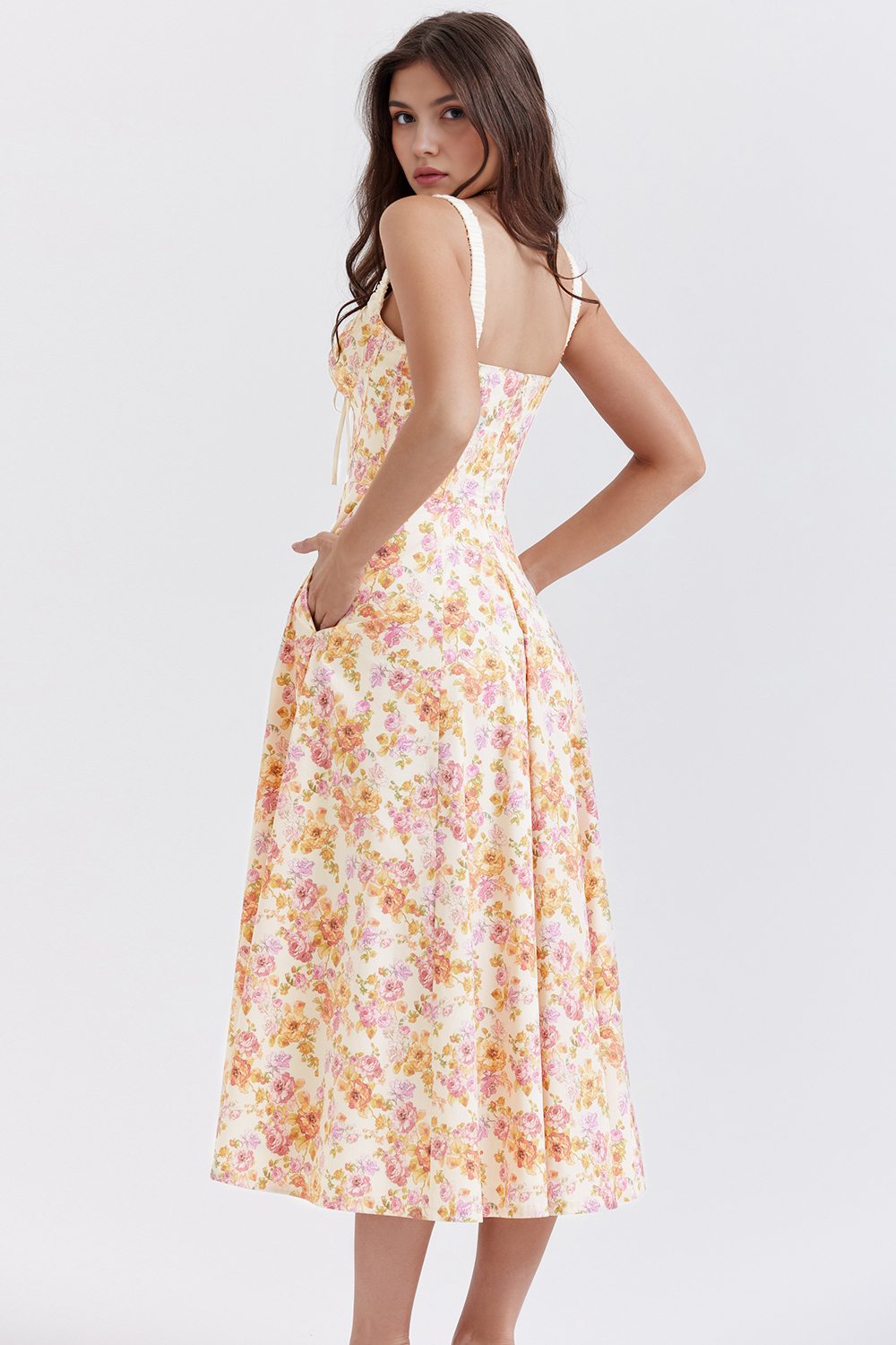Floral Stretch Midi Dress