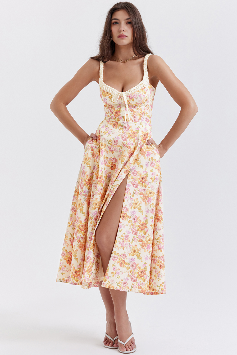 Floral Stretch Midi Dress