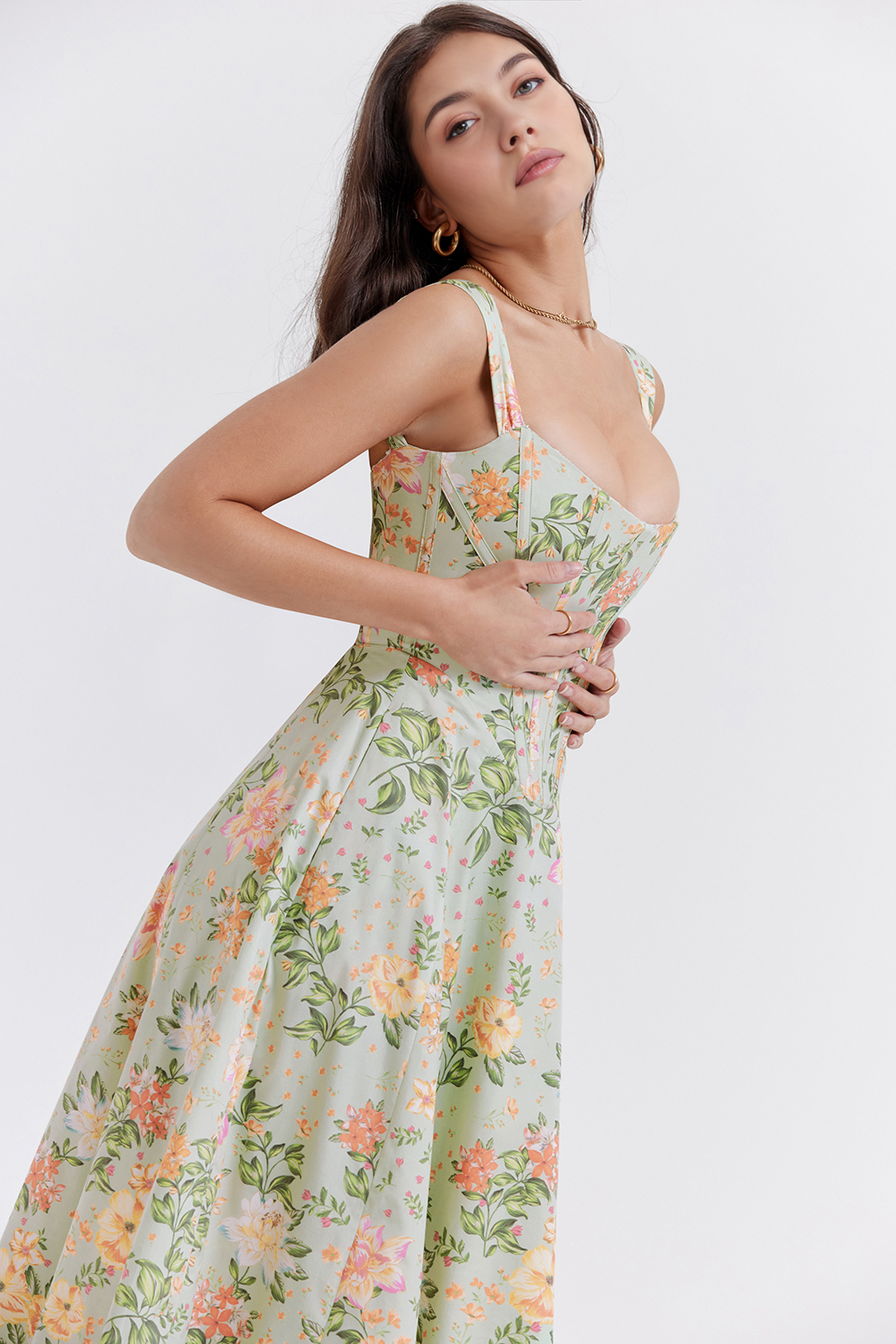 Floral-Fit Midi Dress