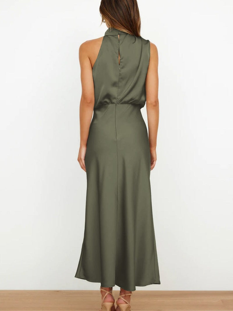 Elegant Silhouette Silk Dress