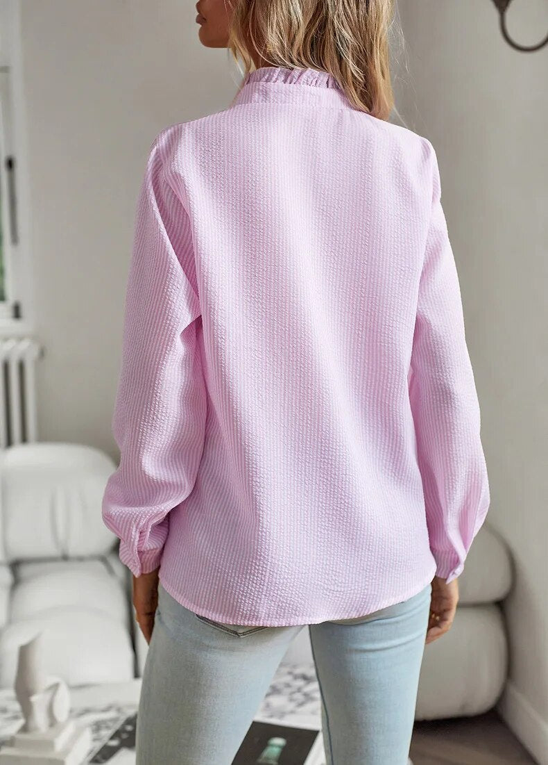 Ruffle-Detail Elegant Shirt