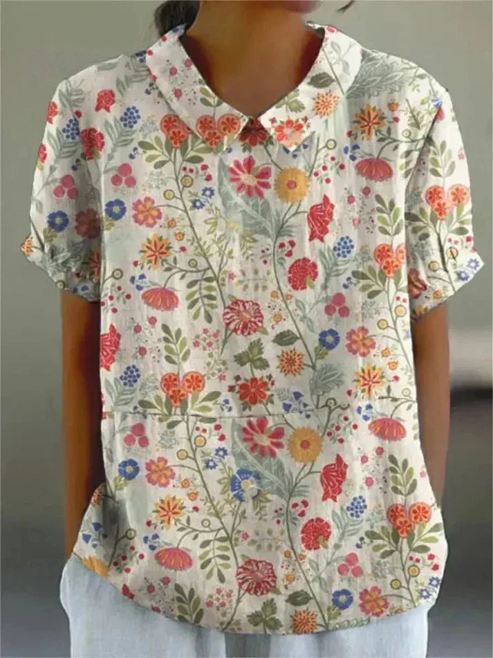 Comfort-Fit Floral Blouse