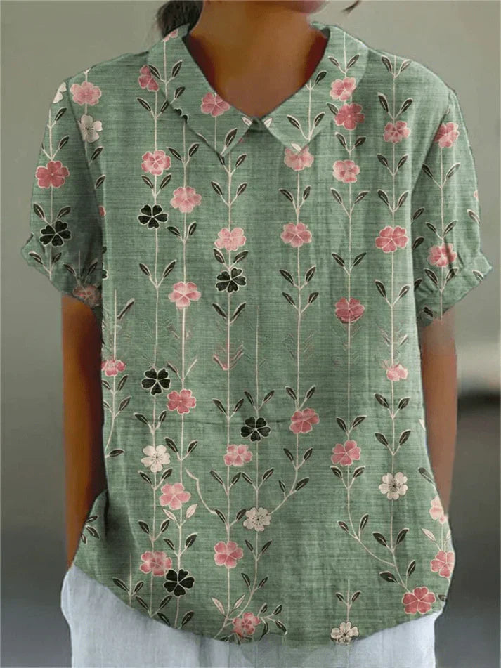 Comfort-Fit Floral Blouse