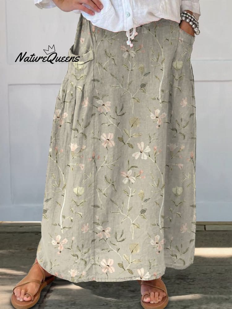 Vintage Linen Pocket Skirt