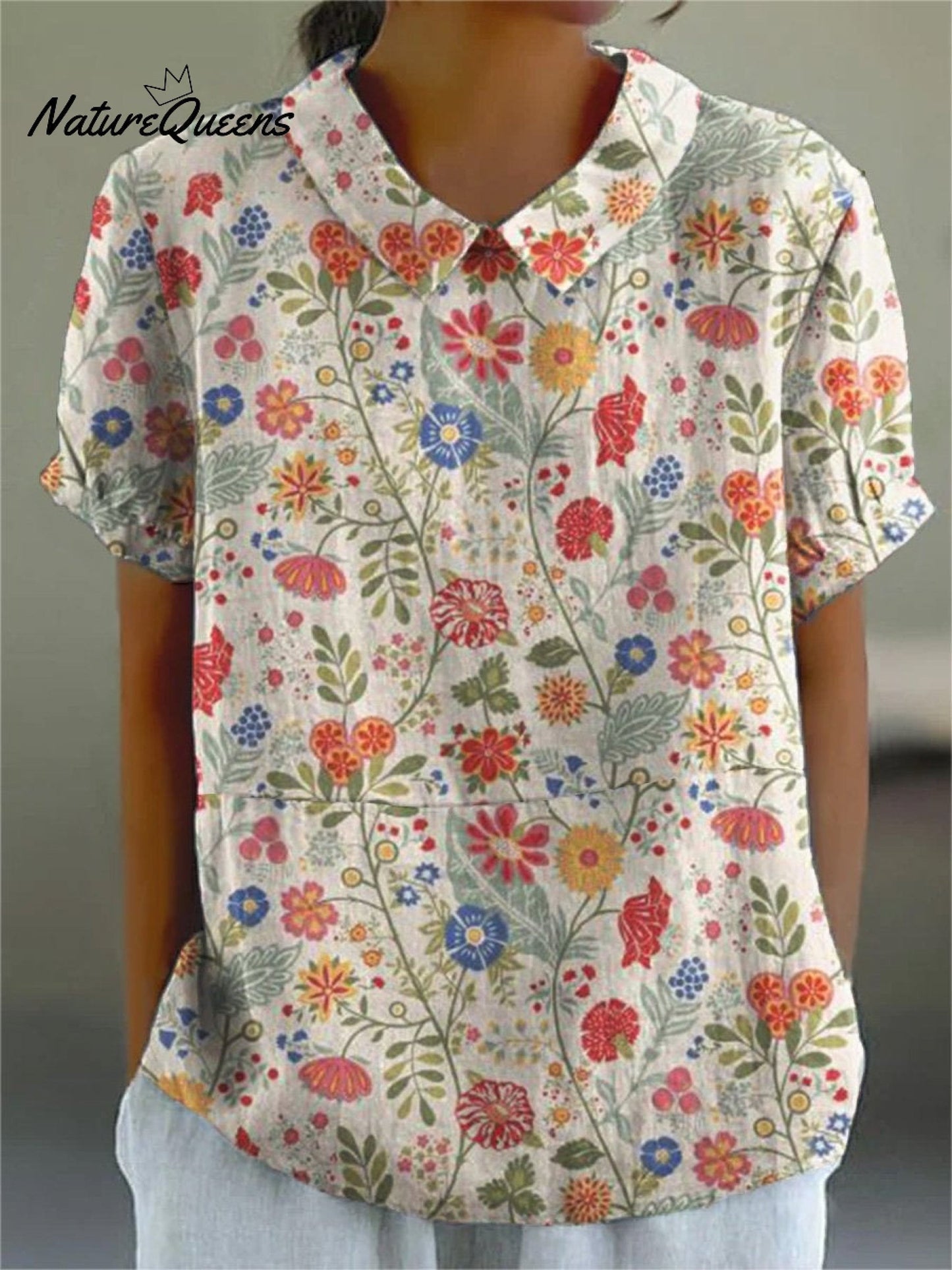 Floral Linen Pocket Skirt