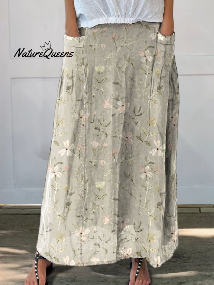 Vintage Linen Pocket Skirt