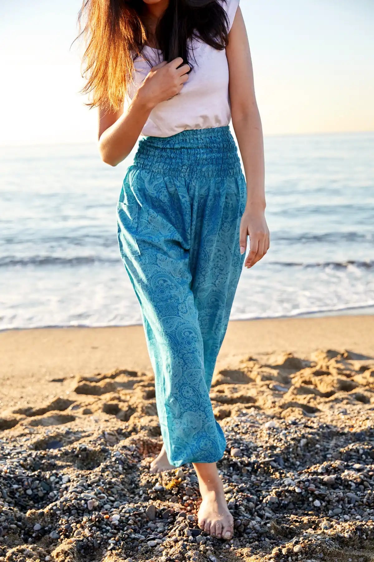 Easy-Waist Harem Trousers