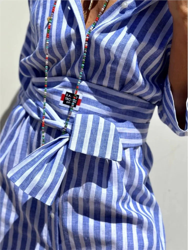 Striped-Chic Summer Dress