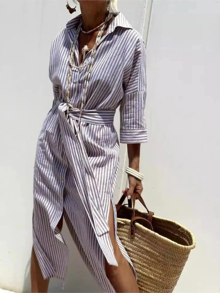 Striped-Chic Summer Dress