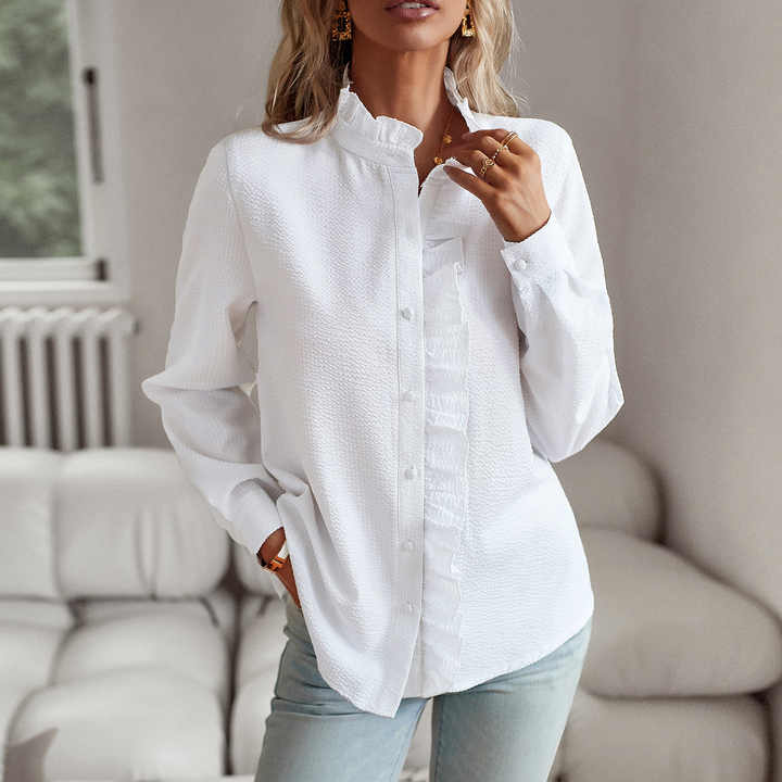 Ruffle-Detail Elegant Shirt