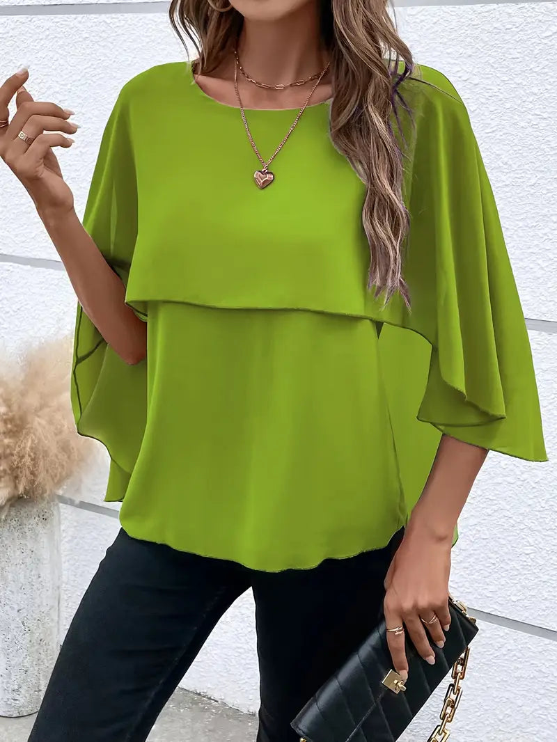 Easy-Care Drape Blouse