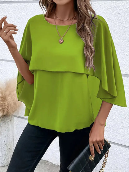 Easy-Care Drape Blouse