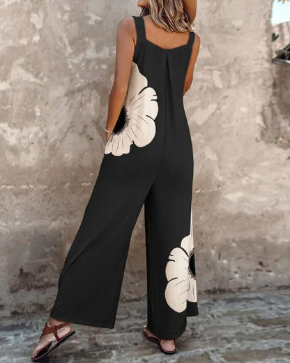 Easy-Care Floral Jumpsuit