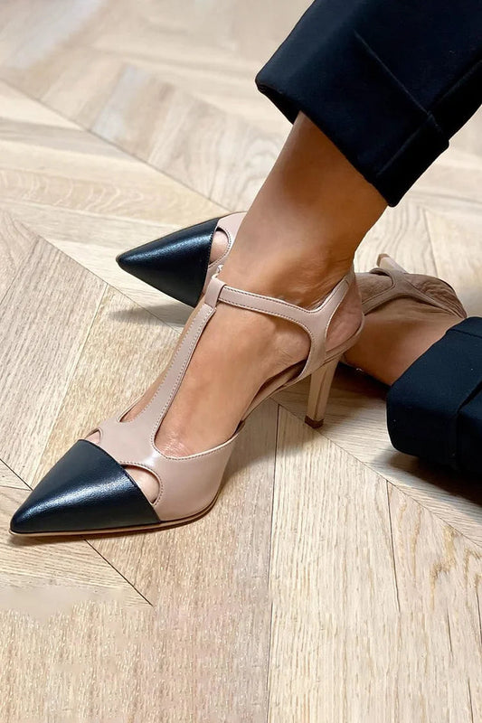 Chic Contrast T-Bar Pumps