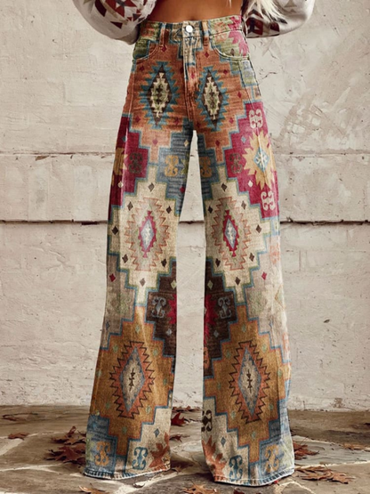 Elegant Vintage Wide-Leg Pants