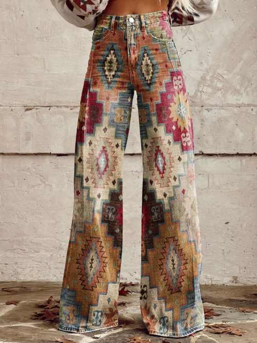 Elegant Vintage Wide-Leg Pants