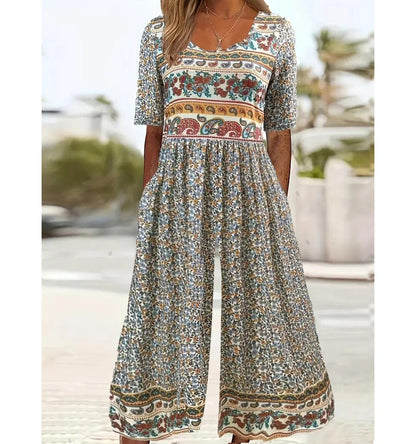 Comfort-Stretch Boat-Neck Jumpsuit