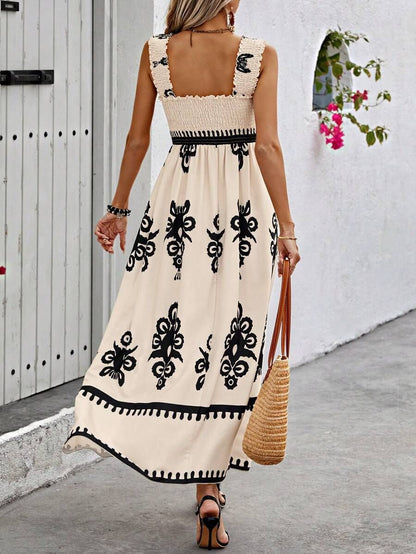Elegant Apricot Maxi-Dress